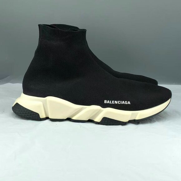 Balenciaga Black and White Sock Sneakers - Picture 3 of 10